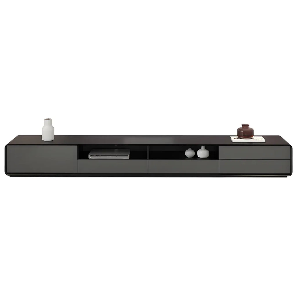 Meuble TV moderne en bois avec rangement ouvert pour salon