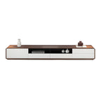 Meuble TV moderne en bois avec rangement ouvert pour salon