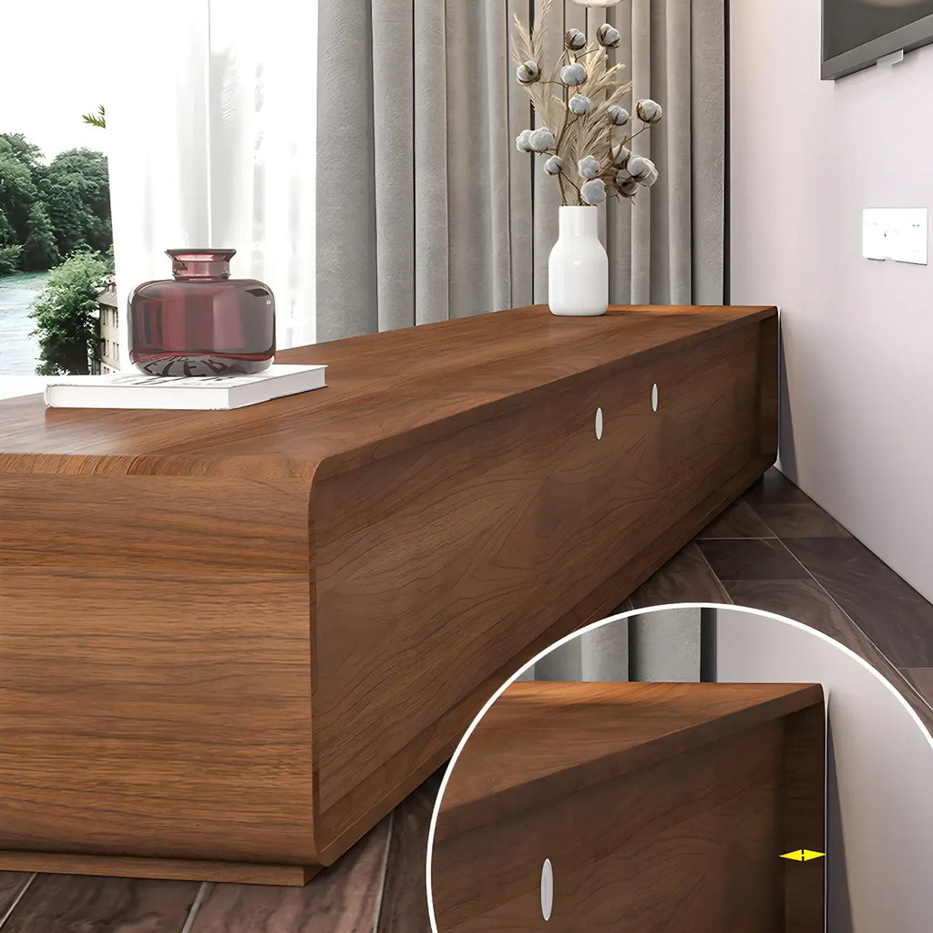 Meuble TV moderne en bois avec rangement ouvert pour salon