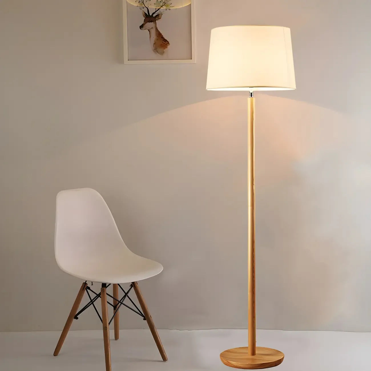 Lampadaire moderne en bois de style traditionnel pour salon