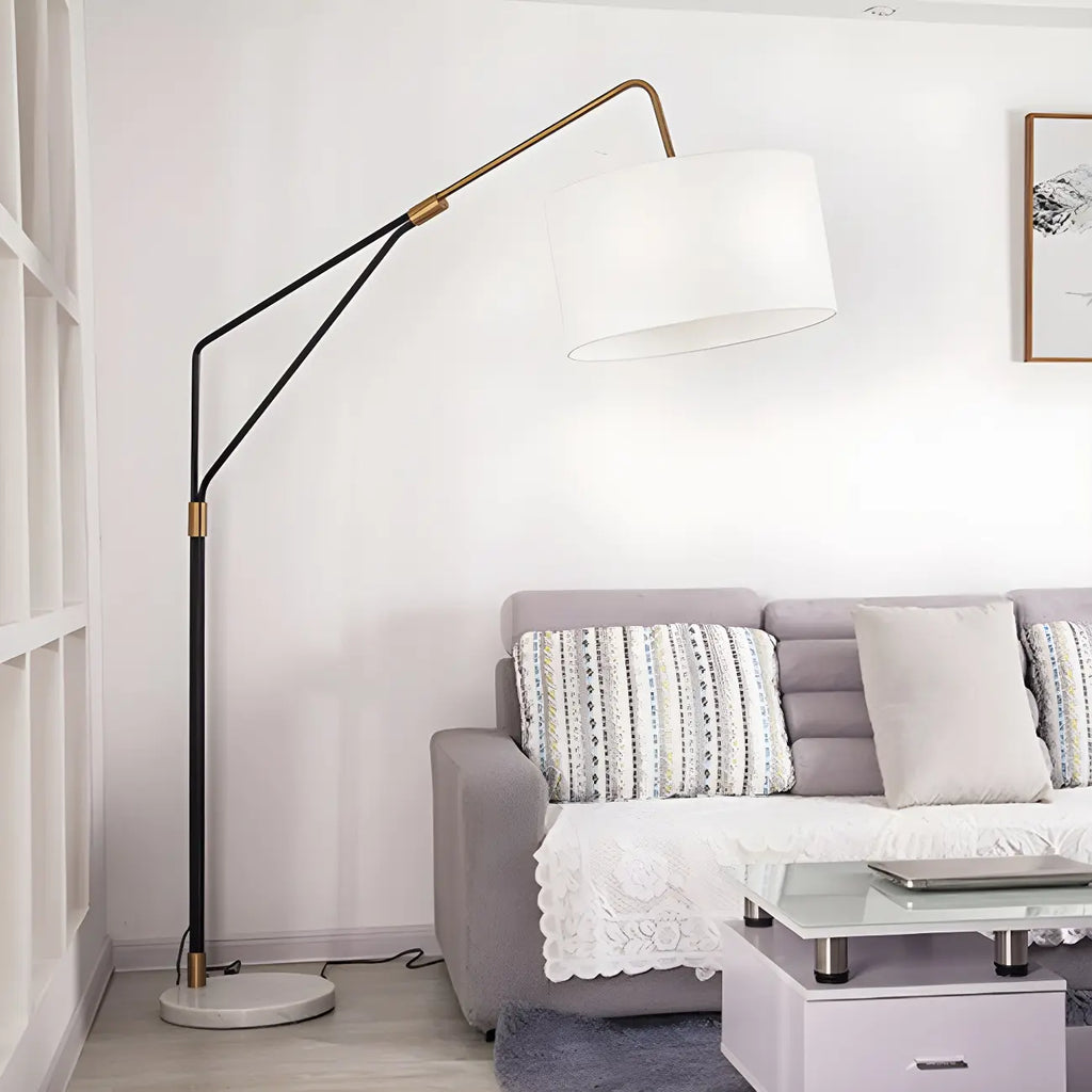 Lampadaire LED moderne, inclinable et réglable, blanc, style moderne
