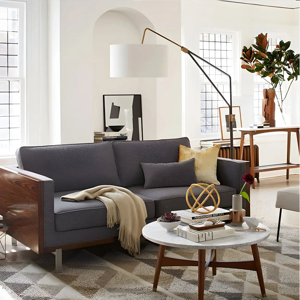 Lampadaire LED moderne, inclinable et réglable, blanc, style moderne