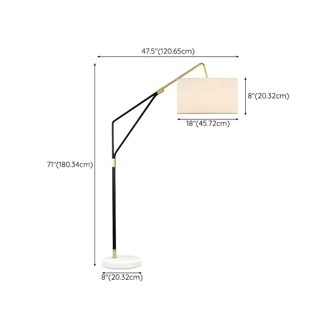 Lampadaire LED moderne, inclinable et réglable, blanc, style moderne