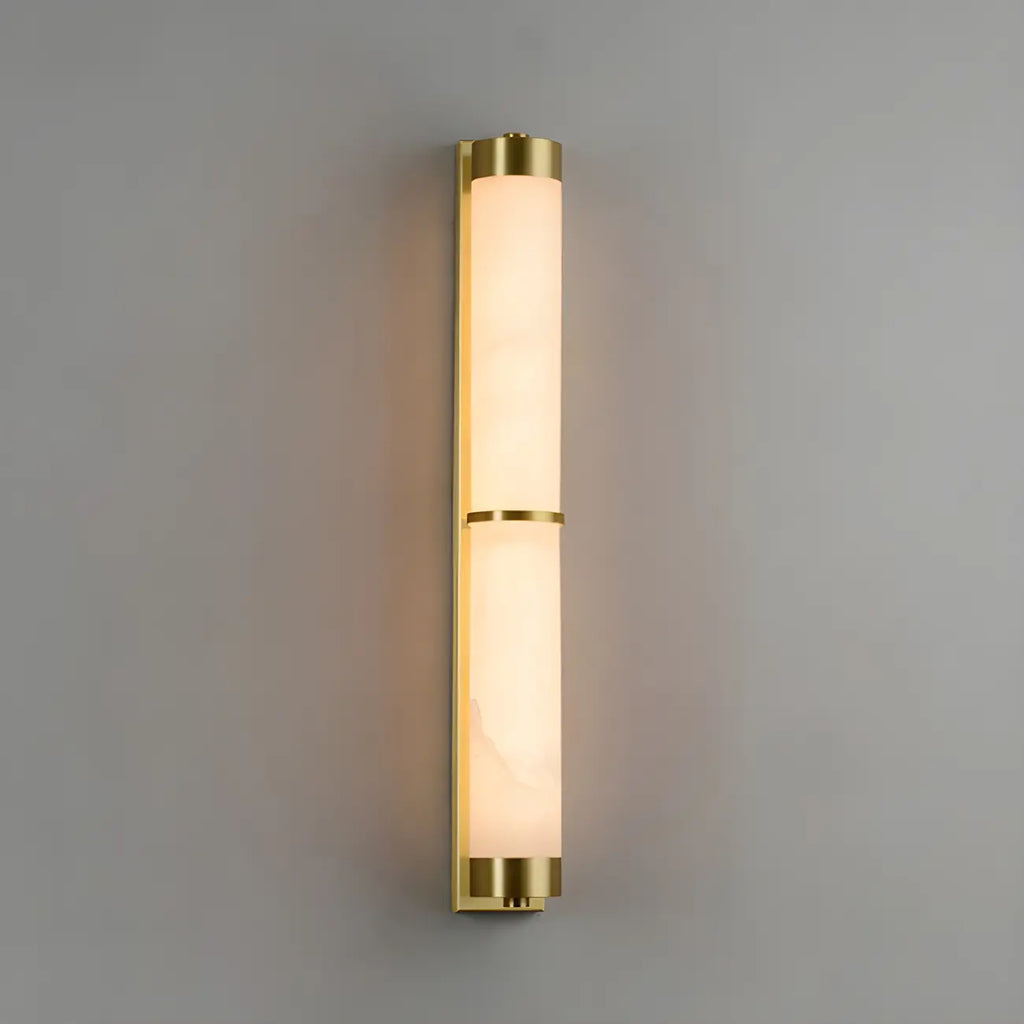 Applique murale moderne cylindrique à LED couleur or pierre