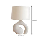 Lampe de table géométrique en résine blanche à intensité variable pour chambre à coucher