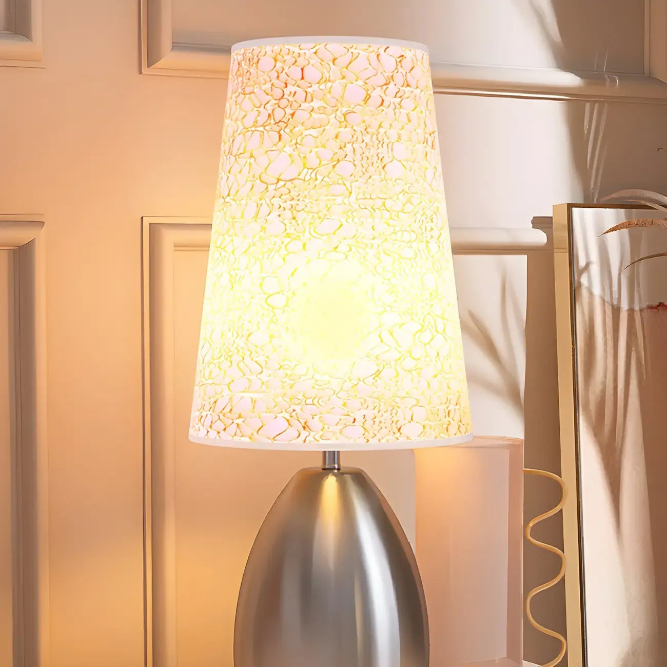 Lampe de table tactile LED élégante en tissu noir pour chambre à coucher