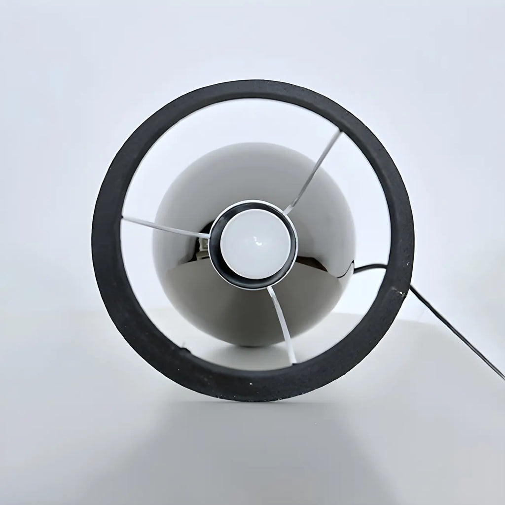 Lampe de table tactile LED élégante en tissu noir pour chambre à coucher