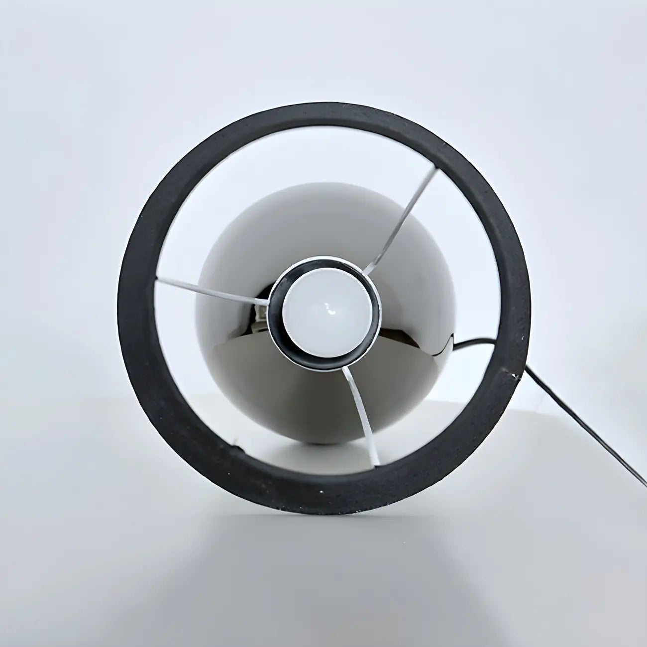 Lampe de table tactile LED élégante en tissu noir pour chambre à coucher