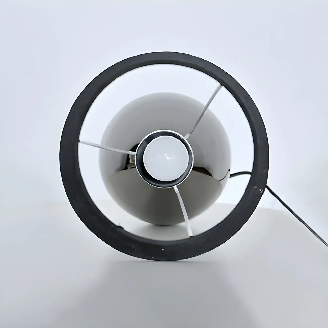 Lampe de table tactile LED élégante en tissu noir pour chambre à coucher