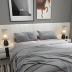 Lampe de table tactile LED élégante en tissu noir pour chambre à coucher