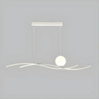 Suspension minimaliste noire et blanche linéaire réglable pour îlot de cuisine