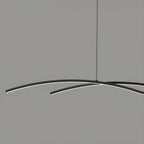 Suspension minimaliste noire et blanche linéaire réglable pour îlot de cuisine