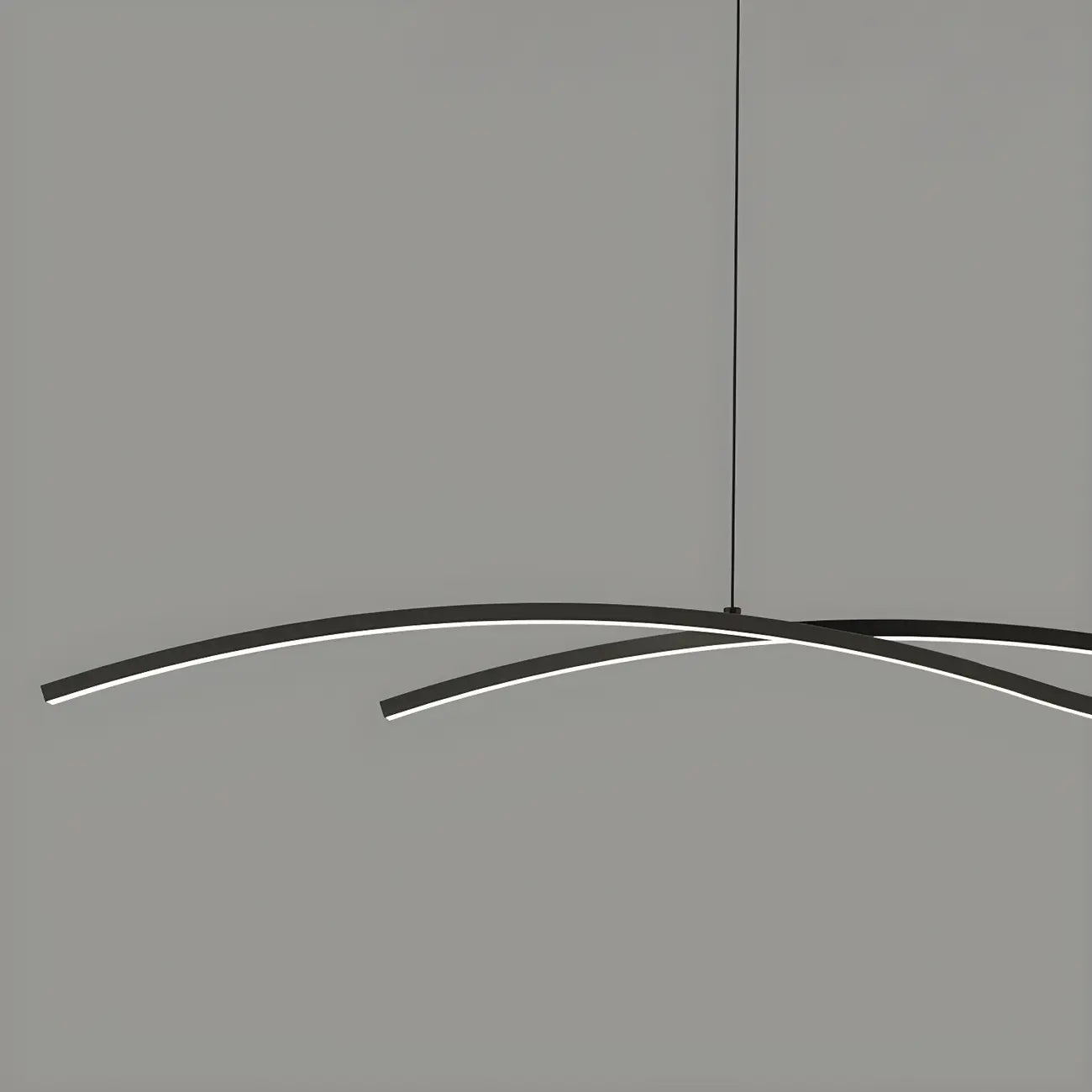 Suspension minimaliste noire et blanche linéaire réglable pour îlot de cuisine