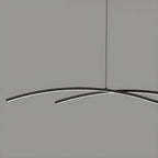 Suspension minimaliste noire et blanche linéaire réglable pour îlot de cuisine