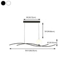 Suspension minimaliste noire et blanche linéaire réglable pour îlot de cuisine