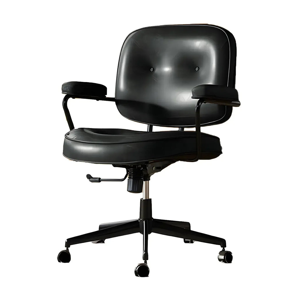 Fauteuil de bureau pivotant à hauteur réglable, revêtu de cuir industriel