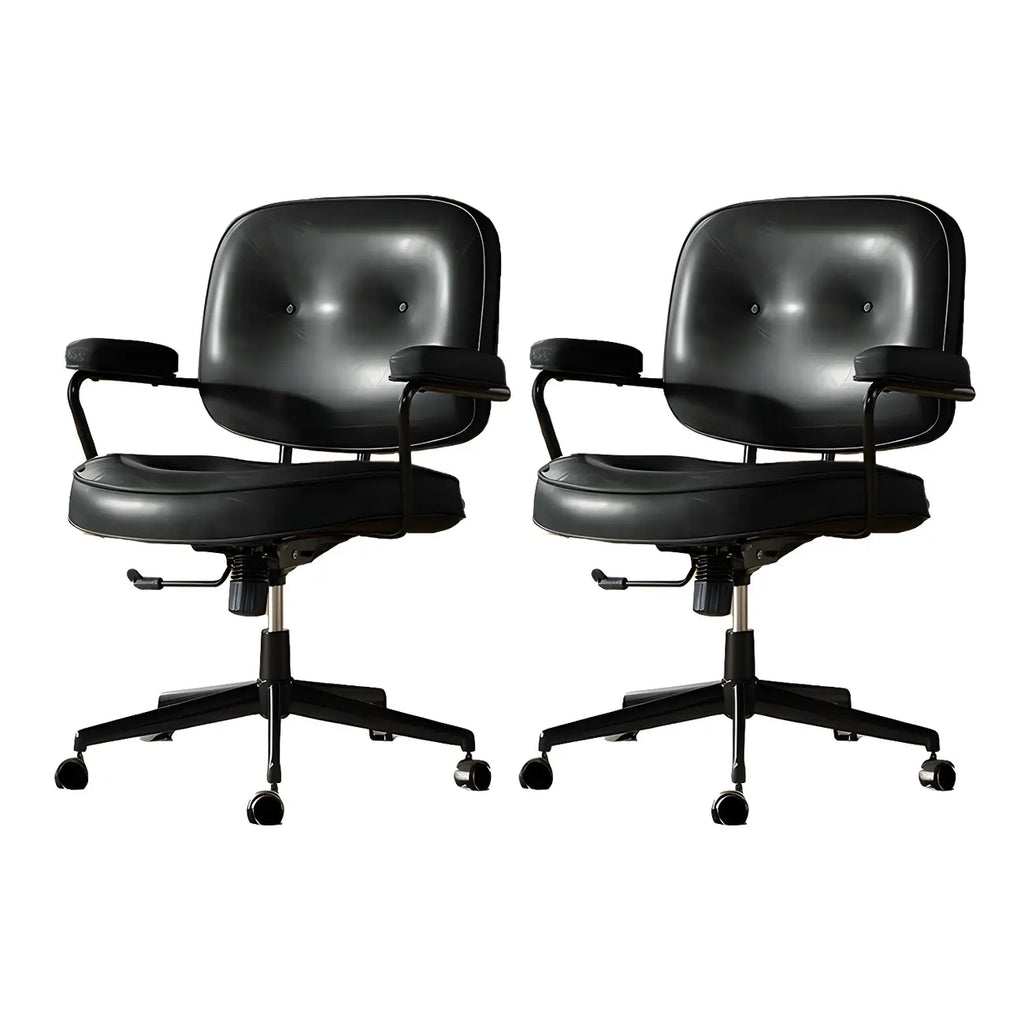 Fauteuil de bureau pivotant à hauteur réglable, revêtu de cuir industriel