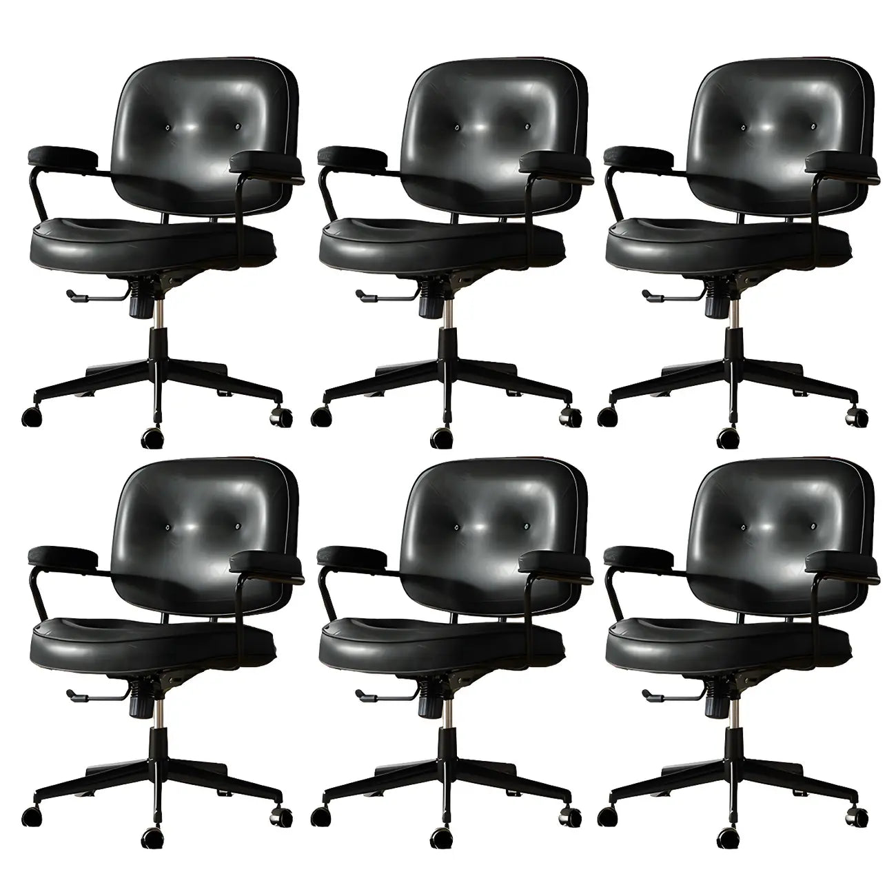Fauteuil de bureau pivotant à hauteur réglable, revêtu de cuir industriel