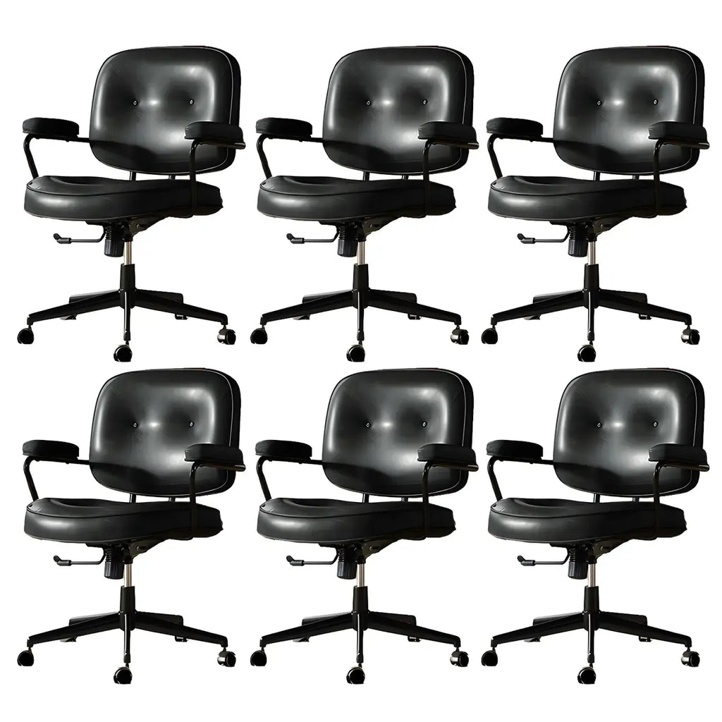 Fauteuil de bureau pivotant à hauteur réglable, revêtu de cuir industriel