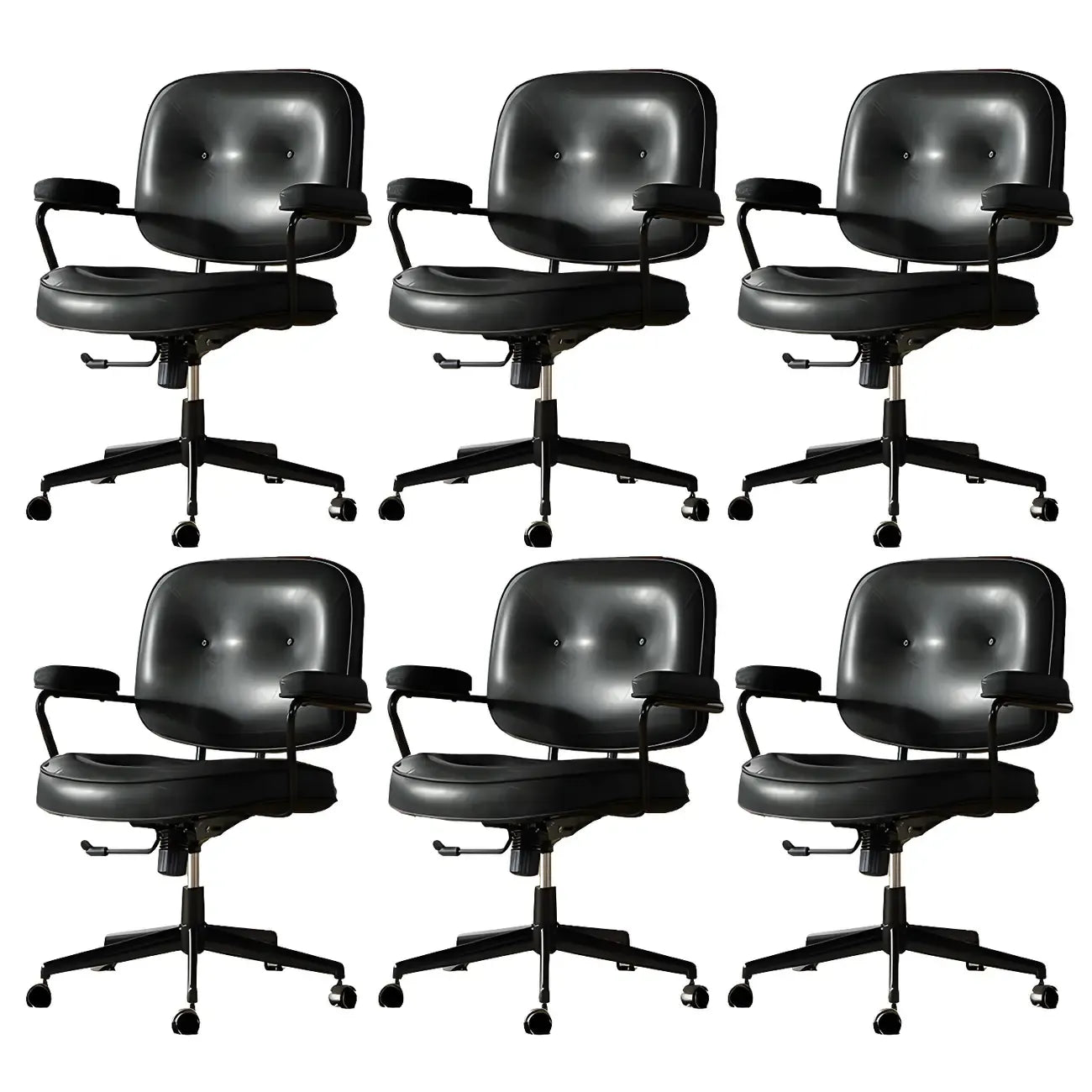 Fauteuil de bureau pivotant à hauteur réglable, revêtu de cuir industriel