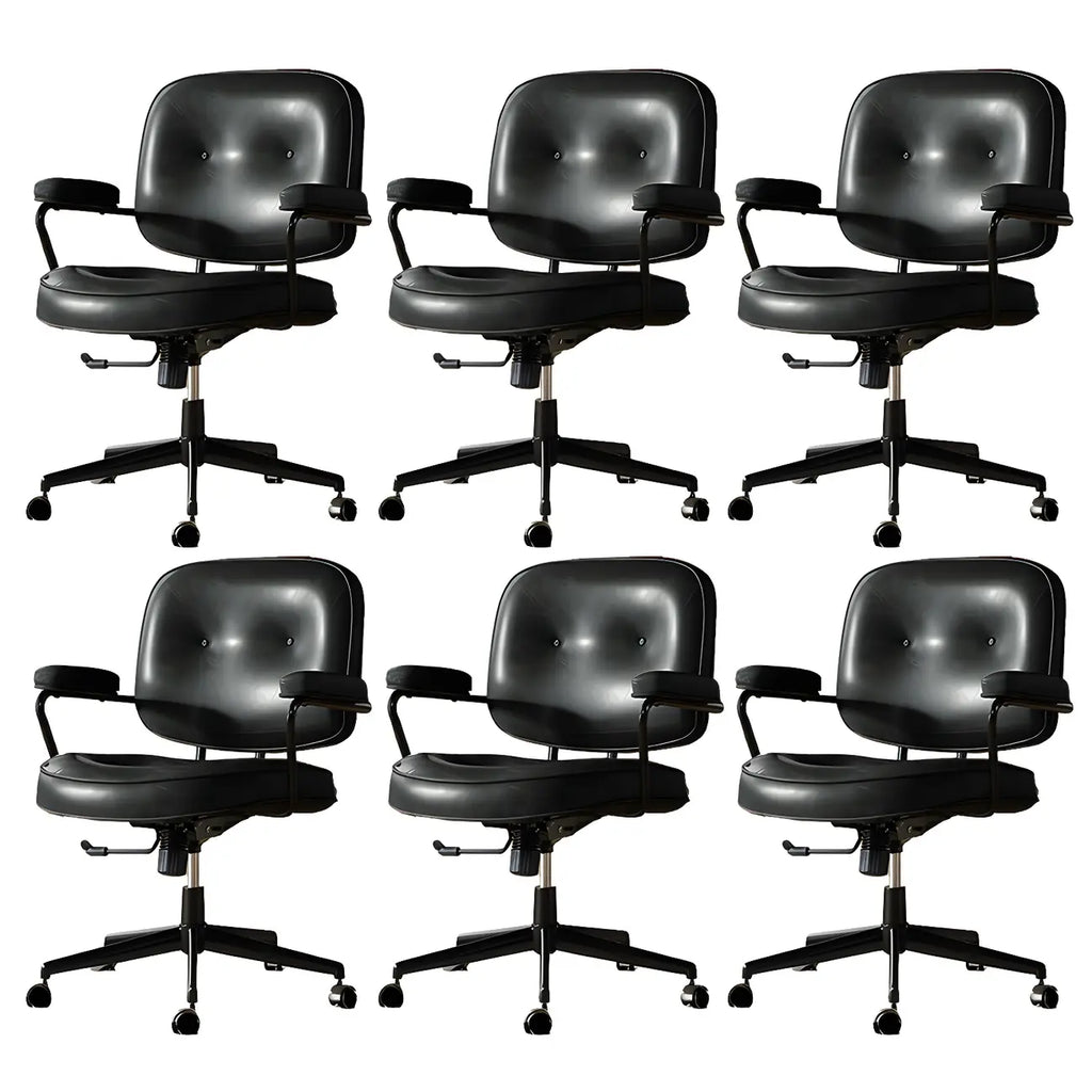 Fauteuil de bureau pivotant à hauteur réglable, revêtu de cuir industriel