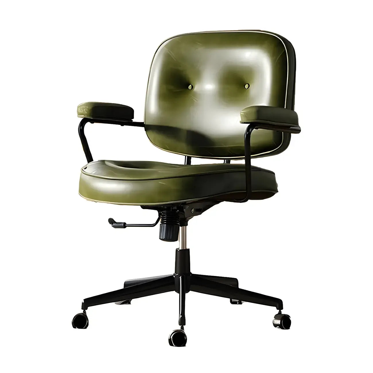 Fauteuil de bureau pivotant à hauteur réglable, revêtu de cuir industriel