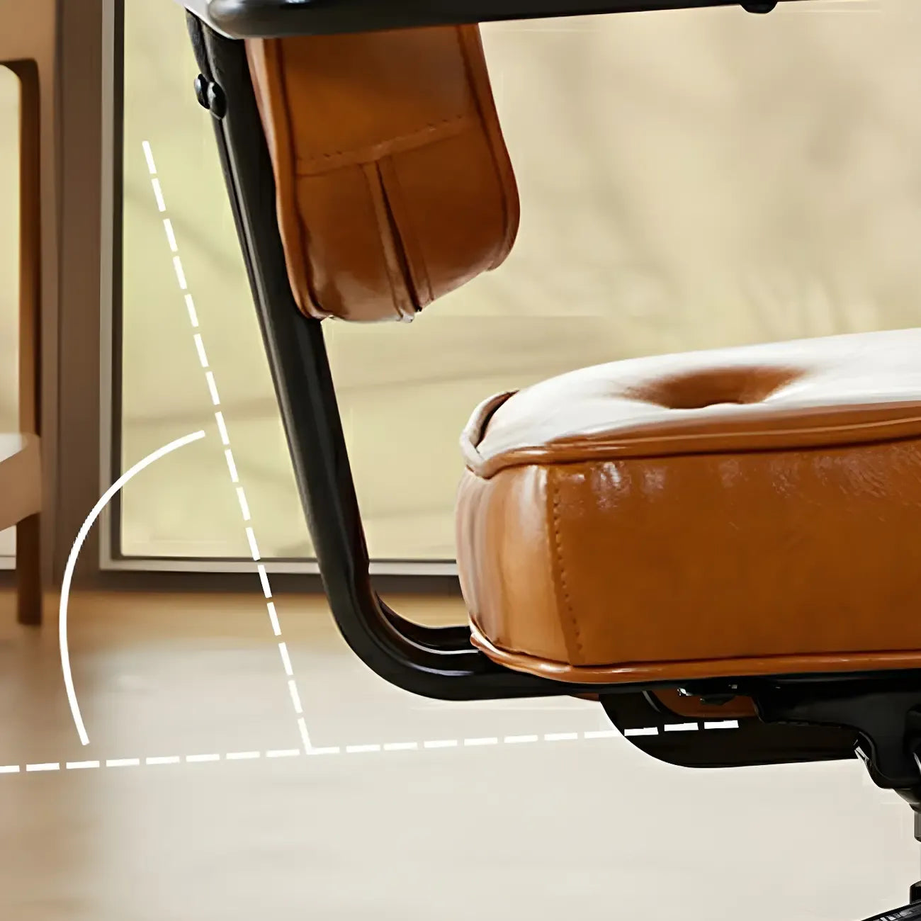 Fauteuil de bureau pivotant à hauteur réglable, revêtu de cuir industriel