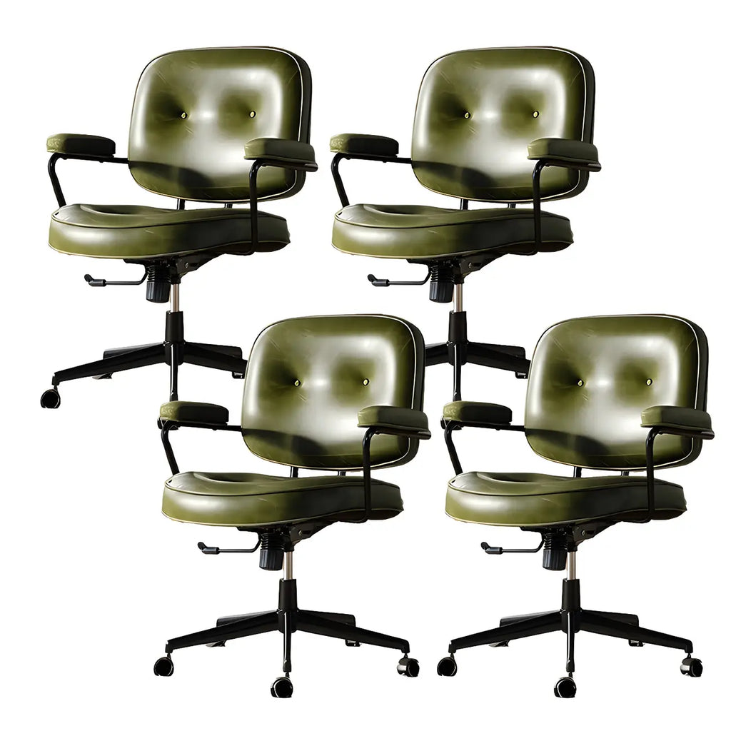 Fauteuil de bureau pivotant à hauteur réglable, revêtu de cuir industriel