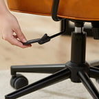 Fauteuil de bureau pivotant à hauteur réglable, revêtu de cuir industriel