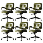 Fauteuil de bureau pivotant à hauteur réglable, revêtu de cuir industriel