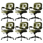 Fauteuil de bureau pivotant à hauteur réglable, revêtu de cuir industriel