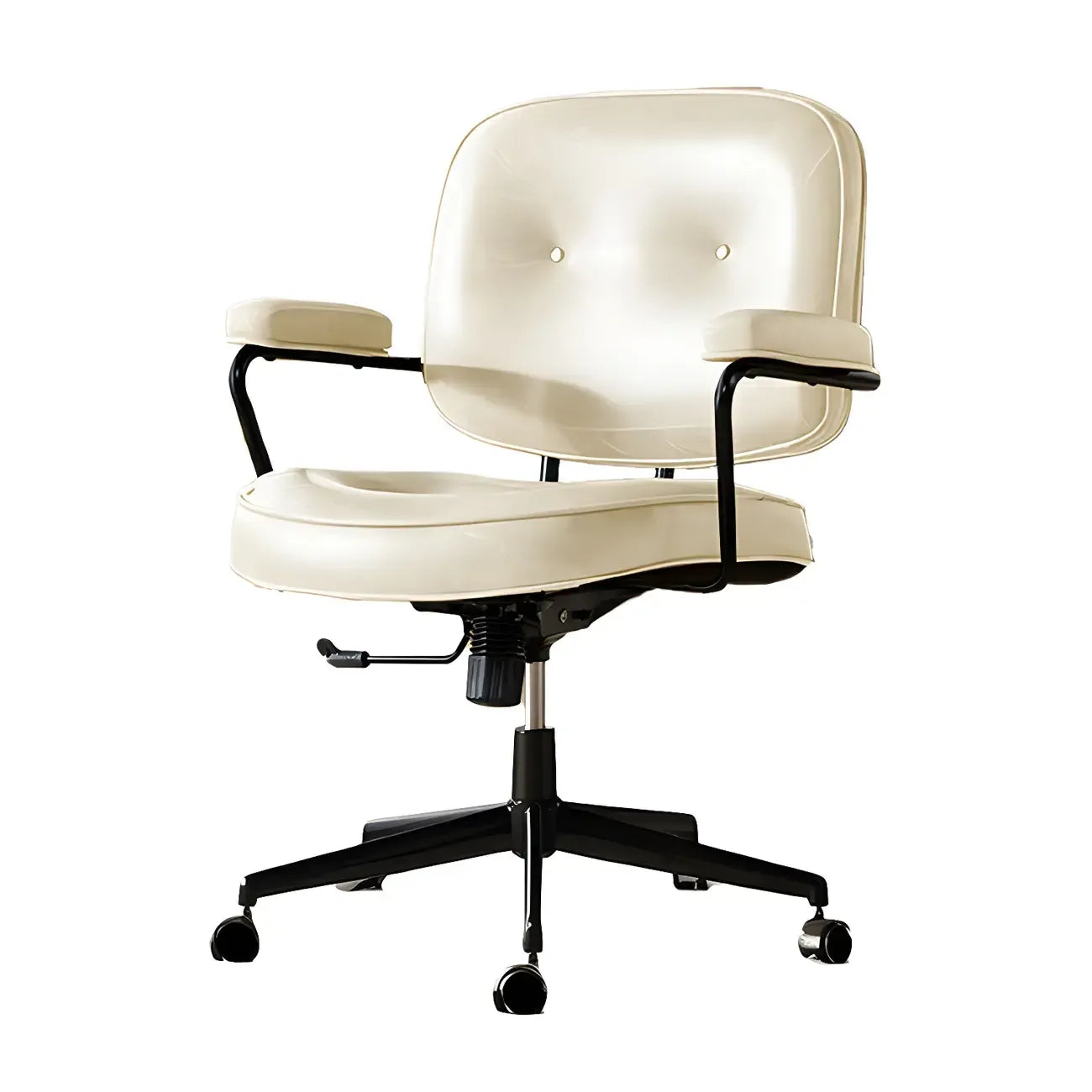 Fauteuil de bureau pivotant à hauteur réglable, revêtu de cuir industriel