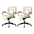 Fauteuil de bureau pivotant à hauteur réglable, revêtu de cuir industriel