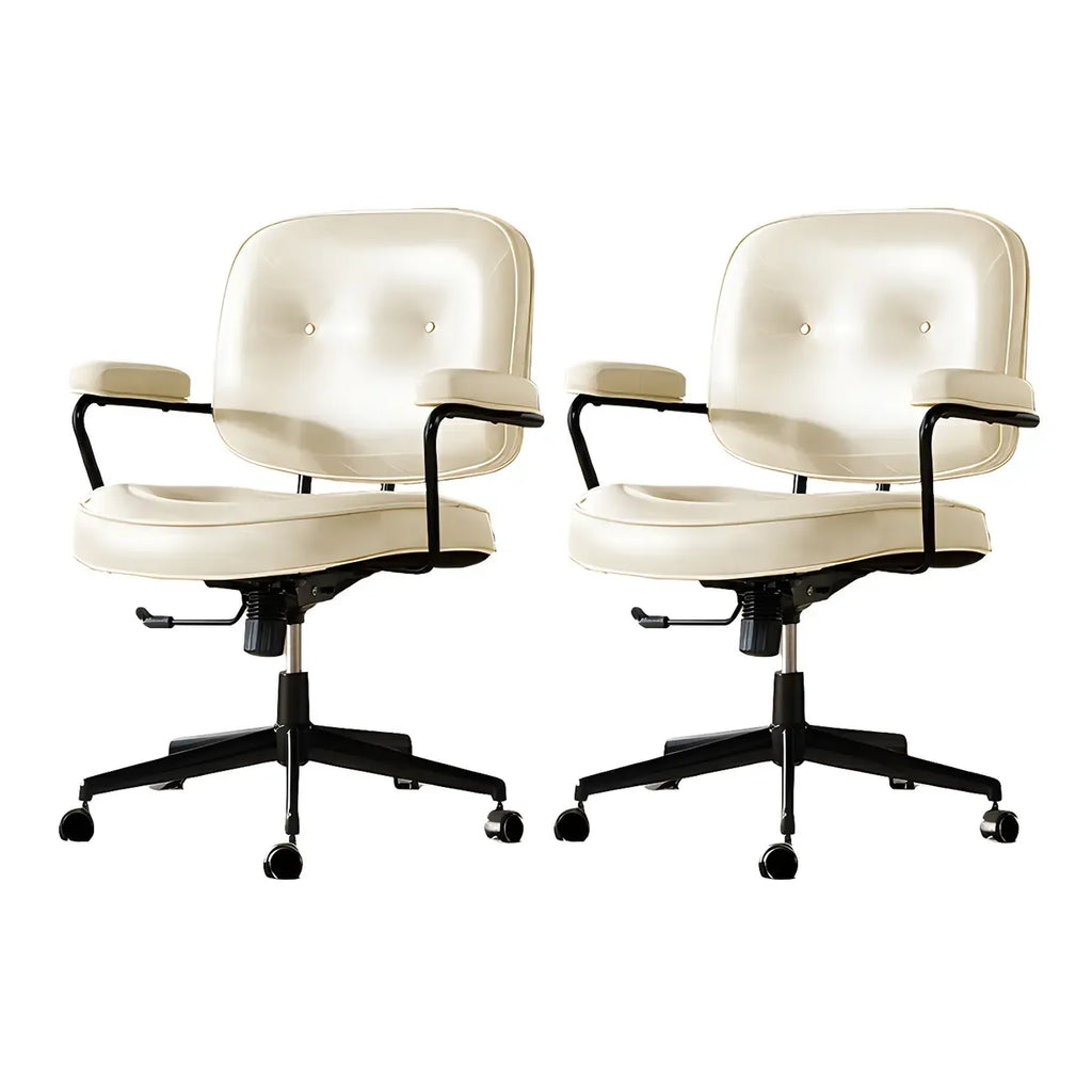 Fauteuil de bureau pivotant à hauteur réglable, revêtu de cuir industriel