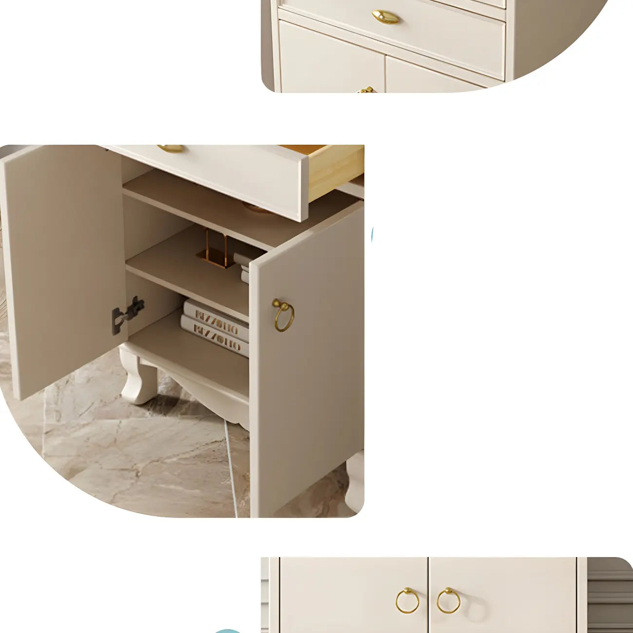 Commode combinée en chêne blanc 41H avec armoire