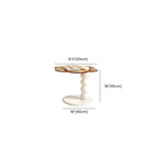 Table basse ronde moderne en bois blanc avec tiroir