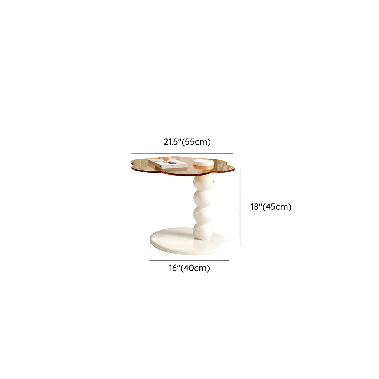 Table basse ronde moderne en bois blanc avec tiroir