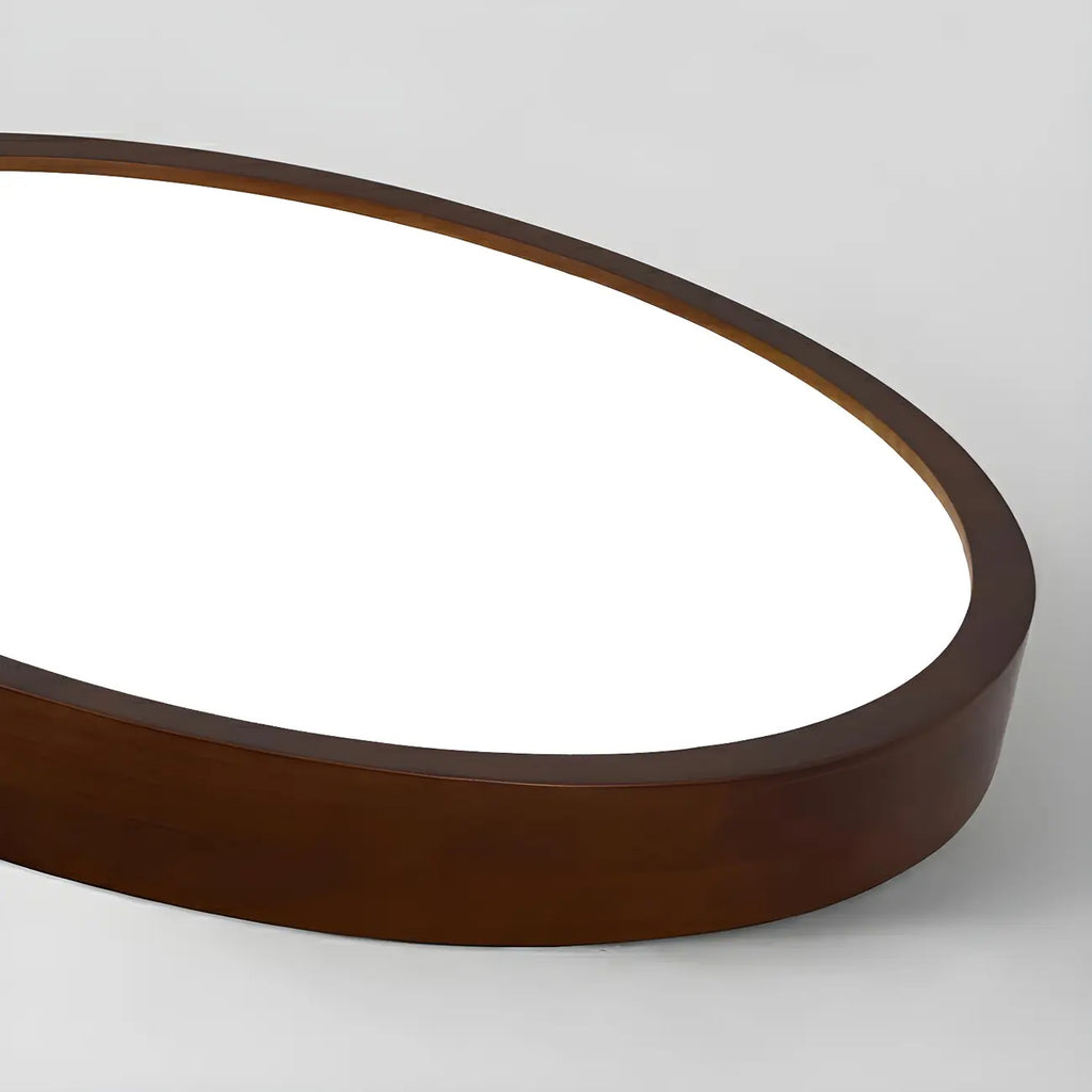 Lustre cylindrique en bois marron à LED moderne à intensité variable